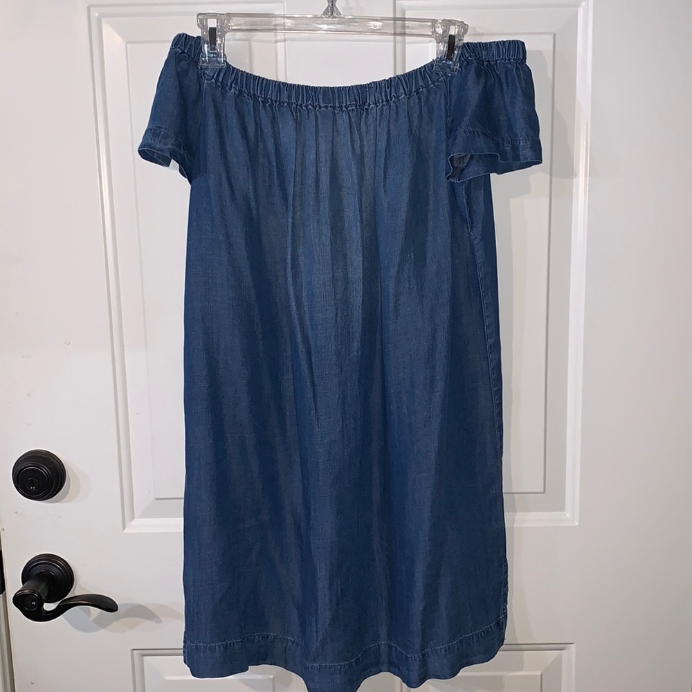 Off the shoulder denim dress